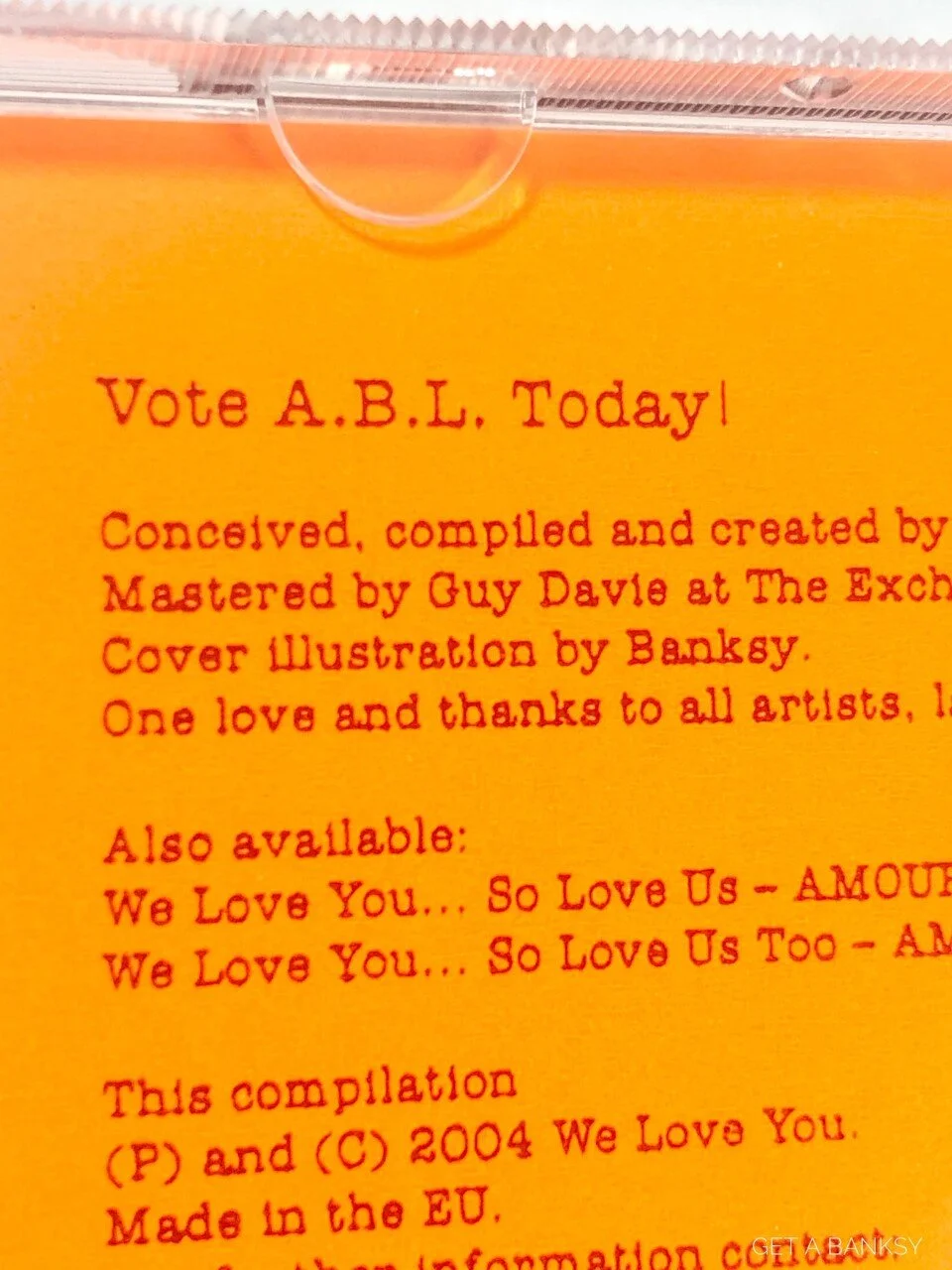 We Love You So Love Us Three CD Banksy designed cover